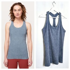 Lululemon Cool Racerback Rib Tank Moon Blue Denim Wash Athleisure M